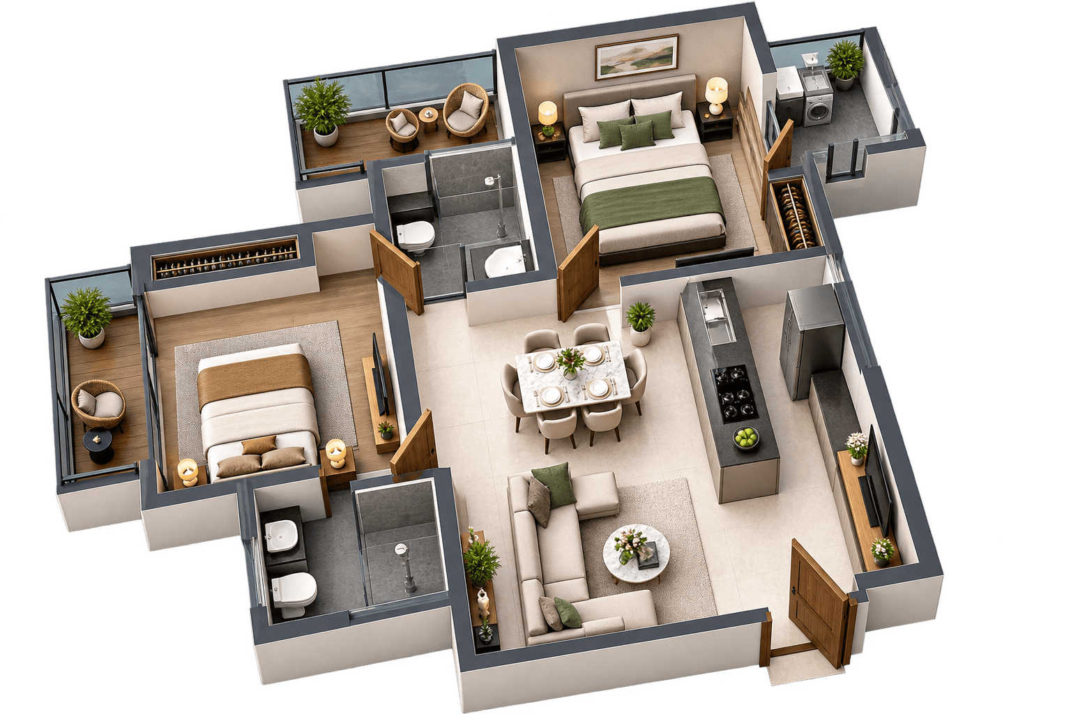 Sparkle Neoworld Lohegaon 2 BHK Floor Plan